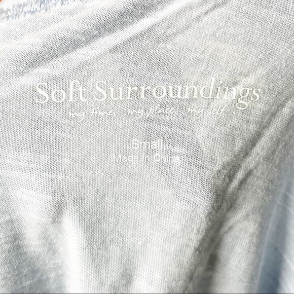 Soft Surroundings Ladder Lace Boatneck Tunic Top Light Blue Small - Picture 3 of 8